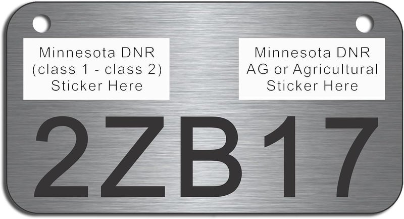 Minnesota Engraved ATV/UTV License Plate (Silver)